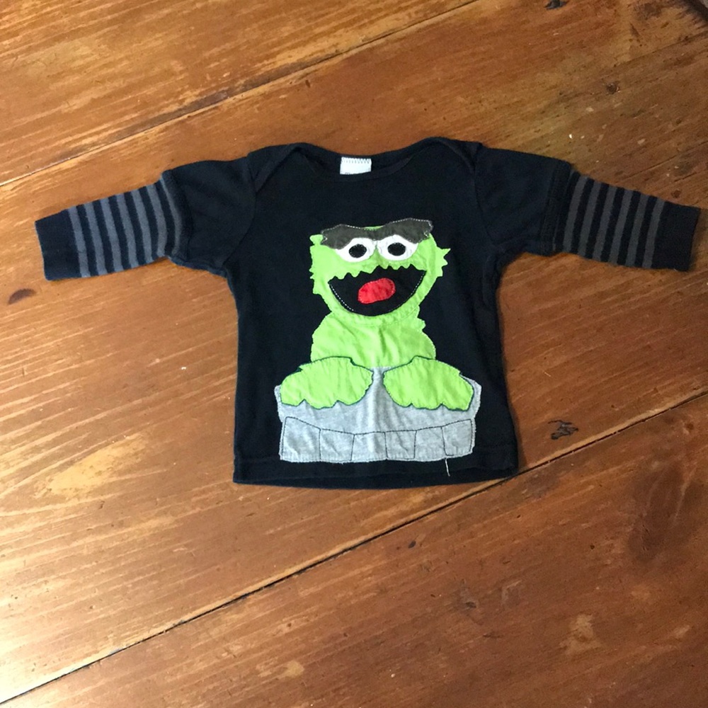 Oscar the Grouch Long Sleeve T-Shirt - Size 12-18m